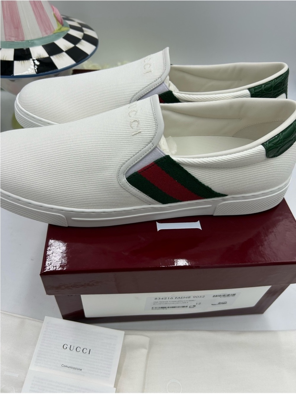 Men’s Gucci ace slip on sneaker size 12 fits 13 US made in Italy - Picture 10 of 11